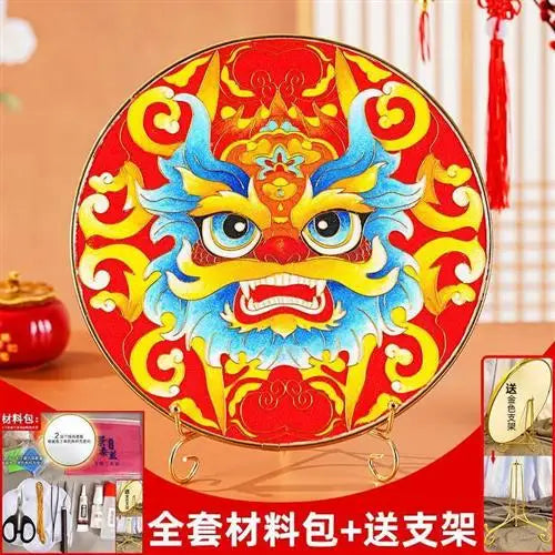 Afralia™ Cloisonne Silk Enamel Painting DIY Kit - Beginner Handmade Material Package