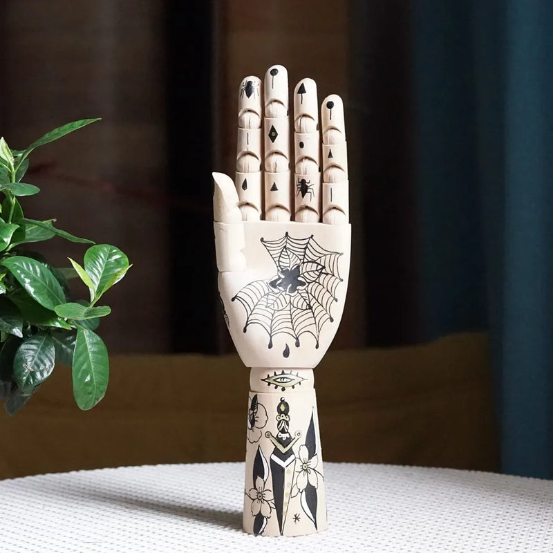 Afralia™ Rotatable Wood Hand Figurines for Home Office Decor