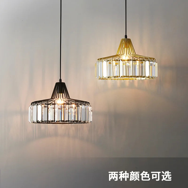 Afralia™ Modern Black Crystal Pendant Chandelier for Kitchen and Dining Room