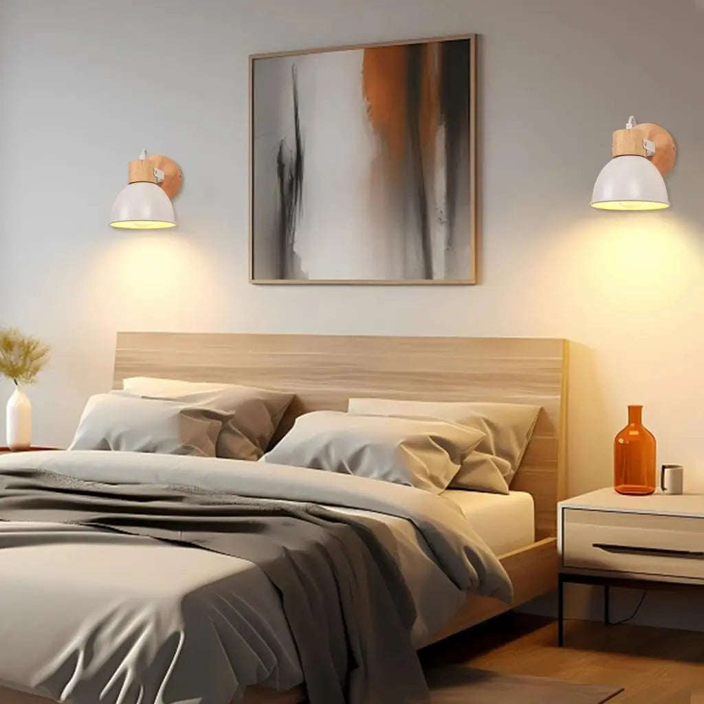 Afralia™ Nordic Wooden Wall Light Industrial Wall Sconce for Bedroom Reading