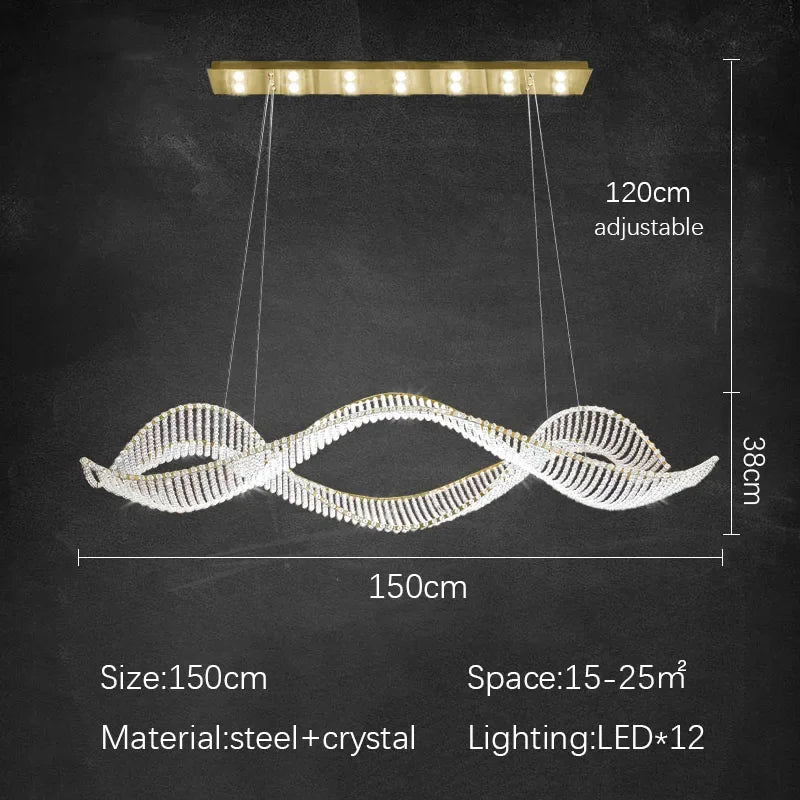 Afralia™ Modern Luxury Gold Crystal Chandelier LED Ceiling Light for Home, Bar, Restaurant