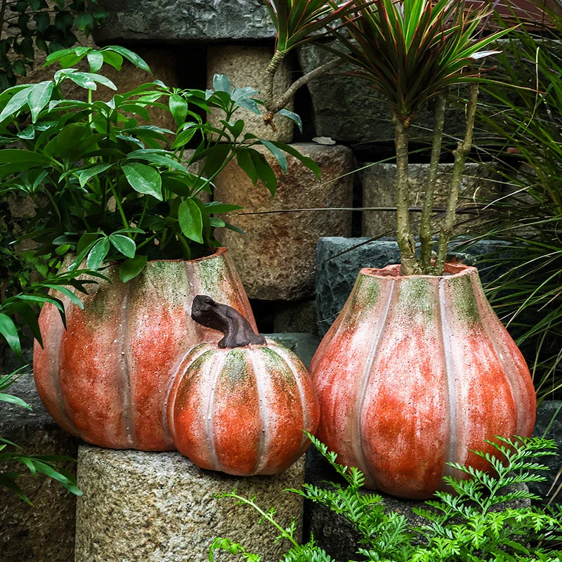 Afralia™ Pumpkin Flower Vase | Ceramic Garden Decoration Succulent Pot Plantas Accesorios