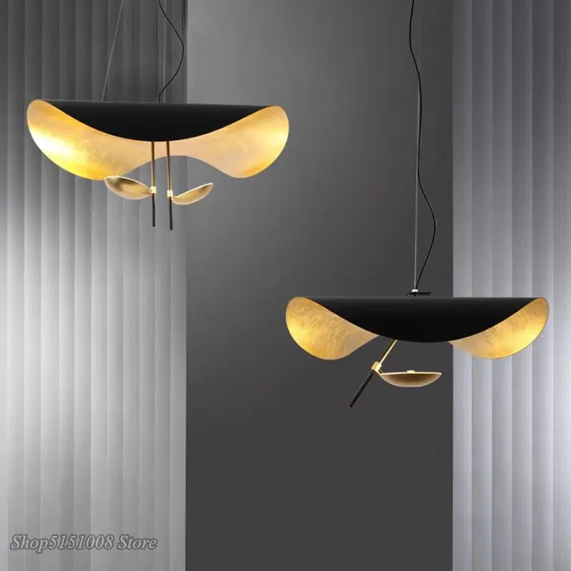 Afralia™ Gold Texture LED Pendant Lights: Modern Living Room Bedroom Hanging Lamps