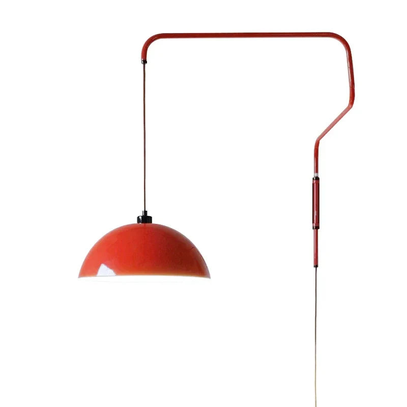 Afralia™ Retractable Red Rocker Chandelier Wall Lamp for Living Room, Bedroom, Restaurant Décor