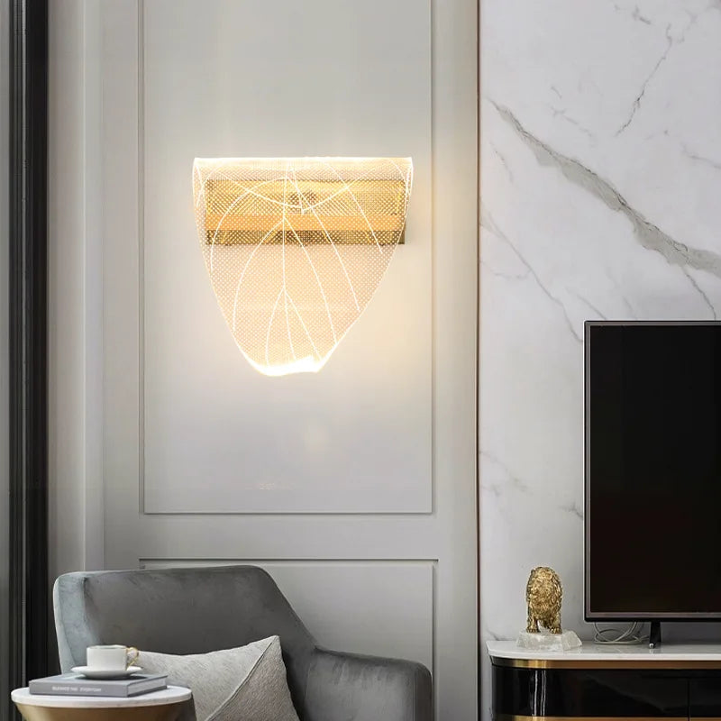 Afralia™ Luxury Gold 8W LED Wall Lamp for Modern Living Spaces