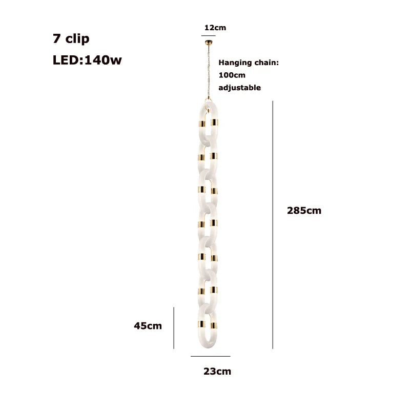 Afralia™ Gold High Ceiling LED Pendant for Trendy Decor in Living Room Villas