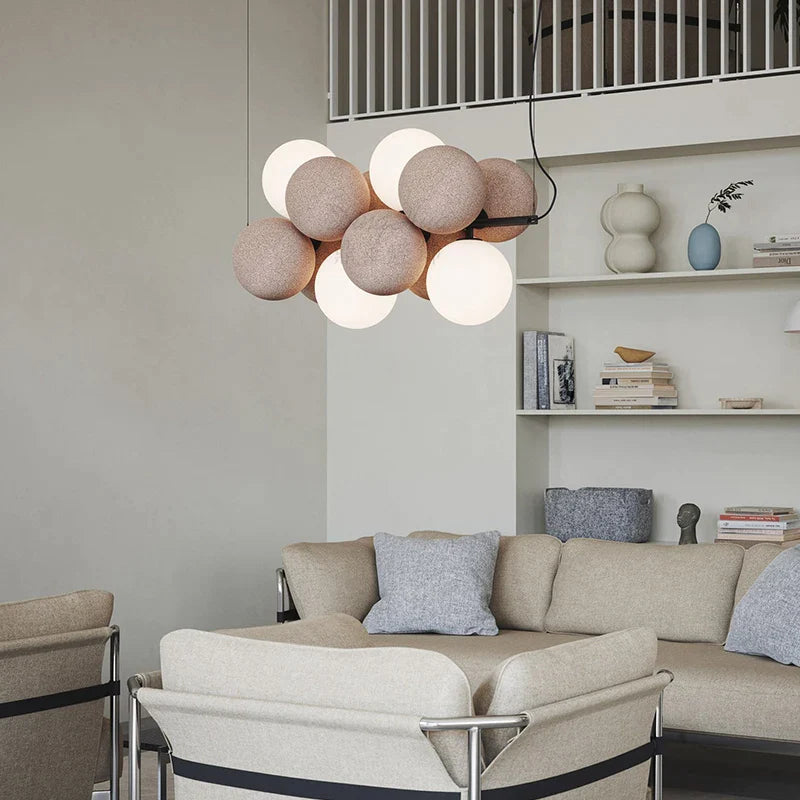 Afralia™ Flannelette Ball Chandelier: Elegant Luxury Nordic Design for Home, Villa, Bar & Restaurant