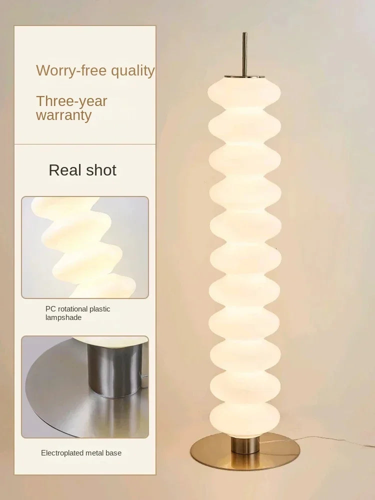 Afralia™ Cream Sugar Gourd Floor Lamp for Elegant Living Room and Bedroom Ambience