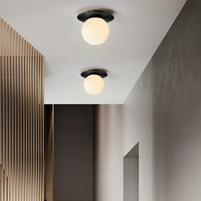 Afralia™ Nordic 9w LED Ceiling Light with Frosted Glass Ball - Ideal for Corridor, Aisle, Balcony