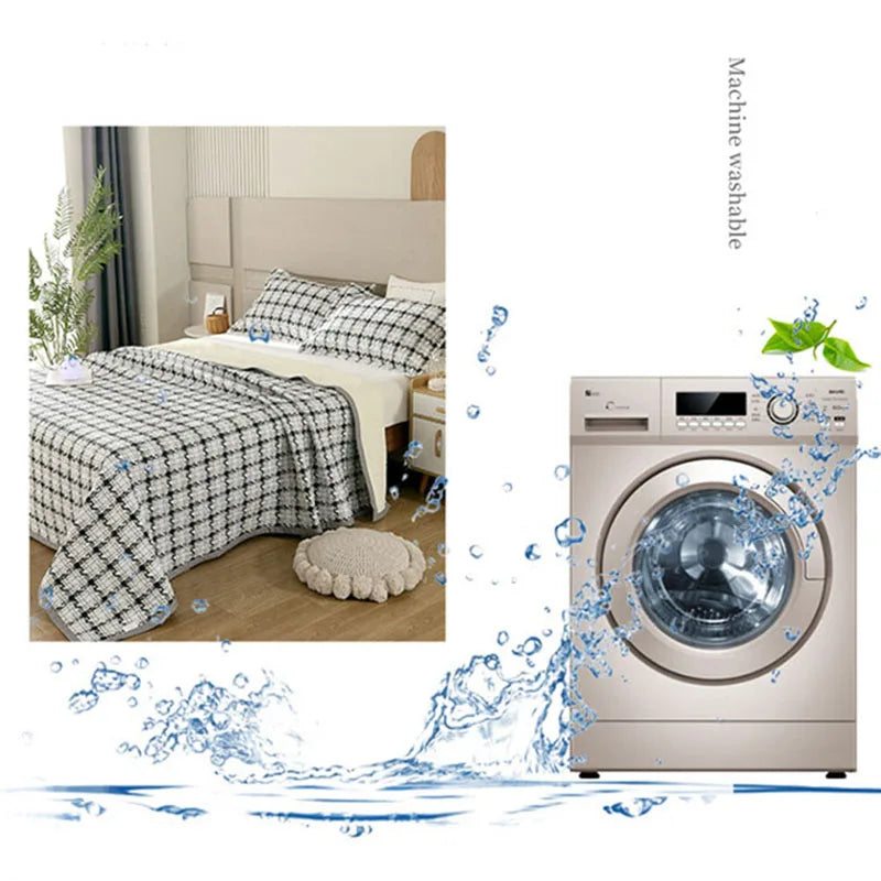 Afralia™ Cotton Double Bedspread Set with Floral Design for Healthy Home Bed Decor