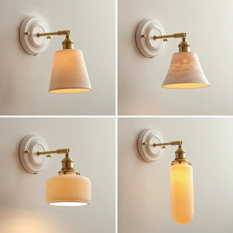 Afralia™ Copper Arm LED Wall Sconce for Bedroom Bathroom Mirror Stair Light