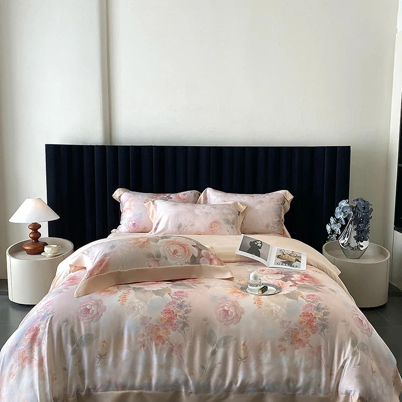Afralia™ Eucalyptus Fiber Flowers Print Bedding Set - Soft Silky Cool Feel