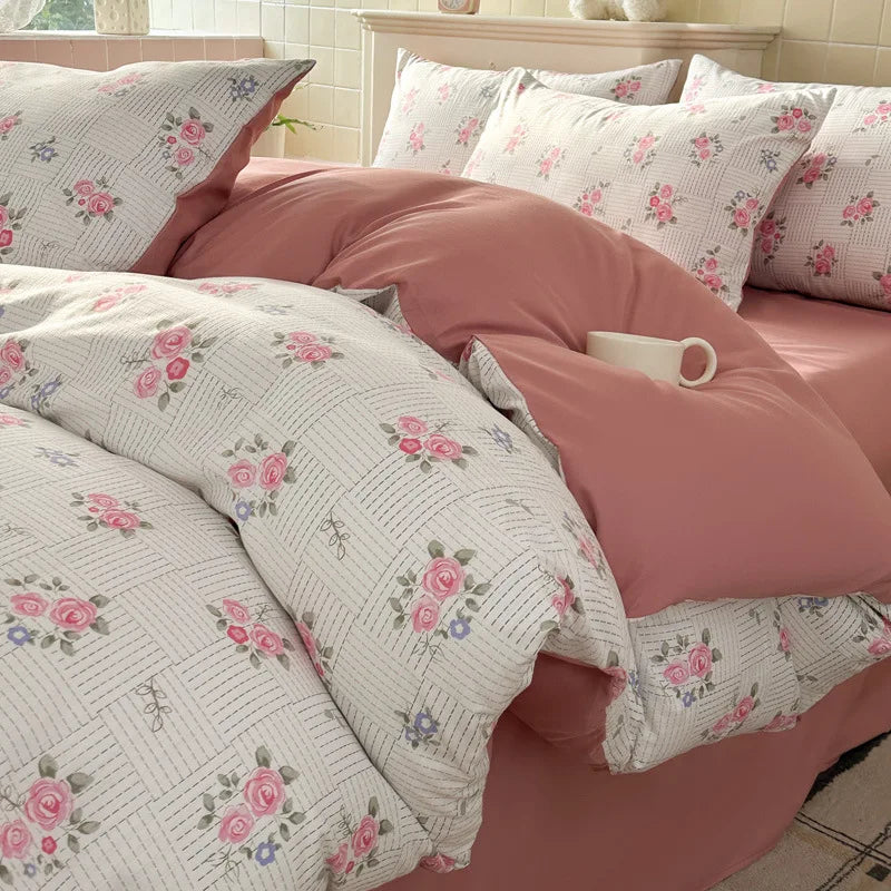 Afralia™ Plant Print Bedding Set - Twin Full Size Soft Comforter for Skin Friendly Bedroom Decor