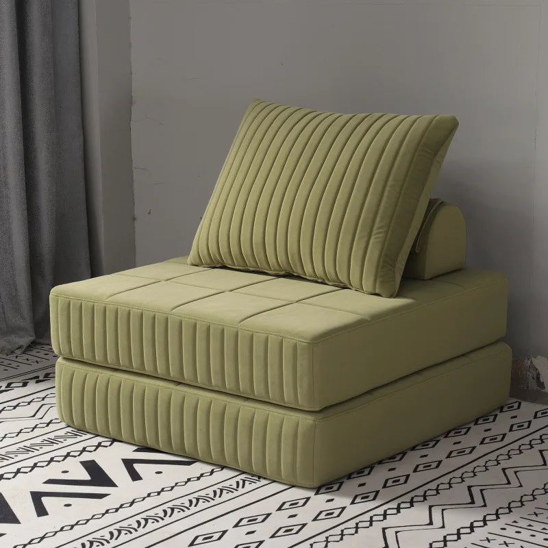 Afralia™ Retro Luxury Corduroy Double Sofa Bed - Customizable & Washable