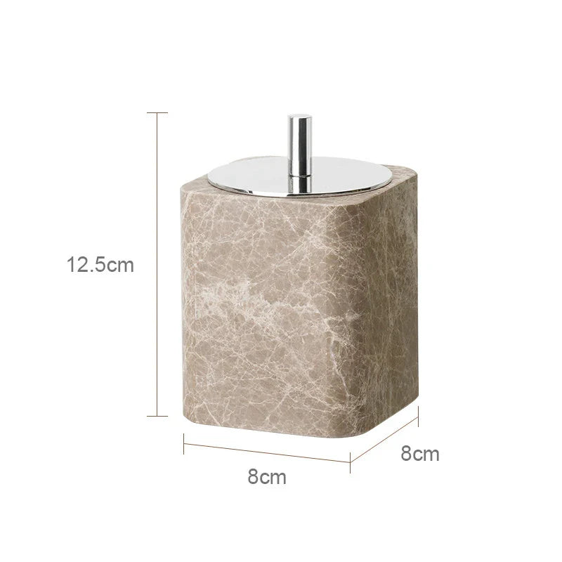 Afralia™ Marble Bathroom Accessories Set Soap Dish Soap Holder Vanity Tray