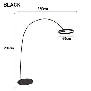 Afralia™ Nordic Design LED Floor Lamp Dimmable Black for Home Decor Lighting