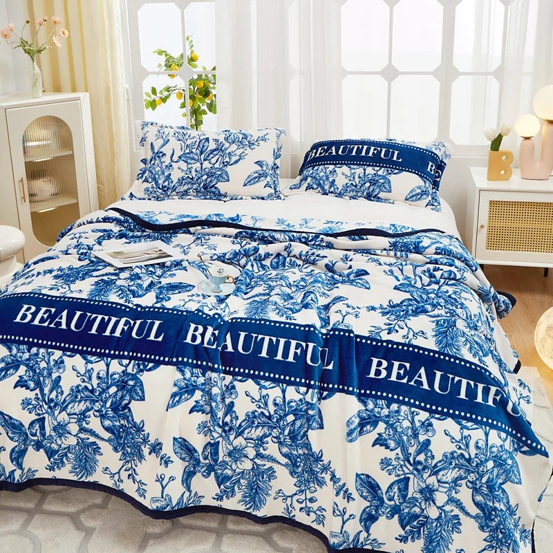 Afralia™ Cozy Flannel Plush Blanket - All Seasons Sofa Cover & Bed Sheet for Queen Double