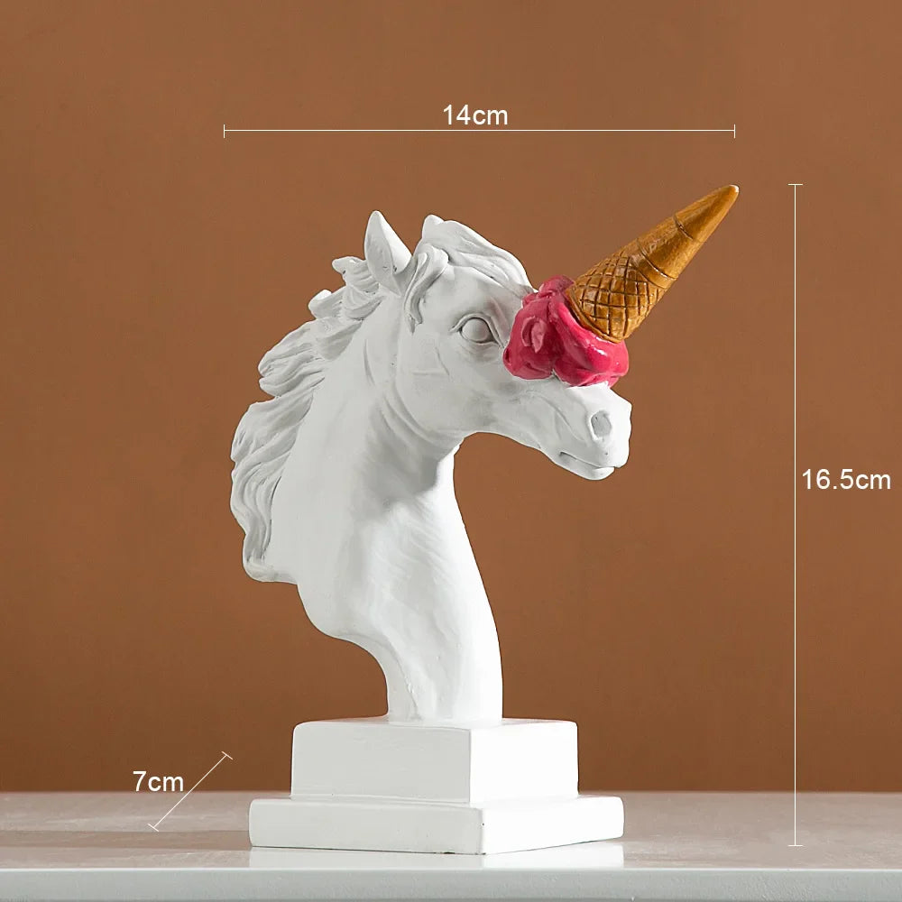 Afralia Ice Cream Horsehead Statue for Modern Home Decor