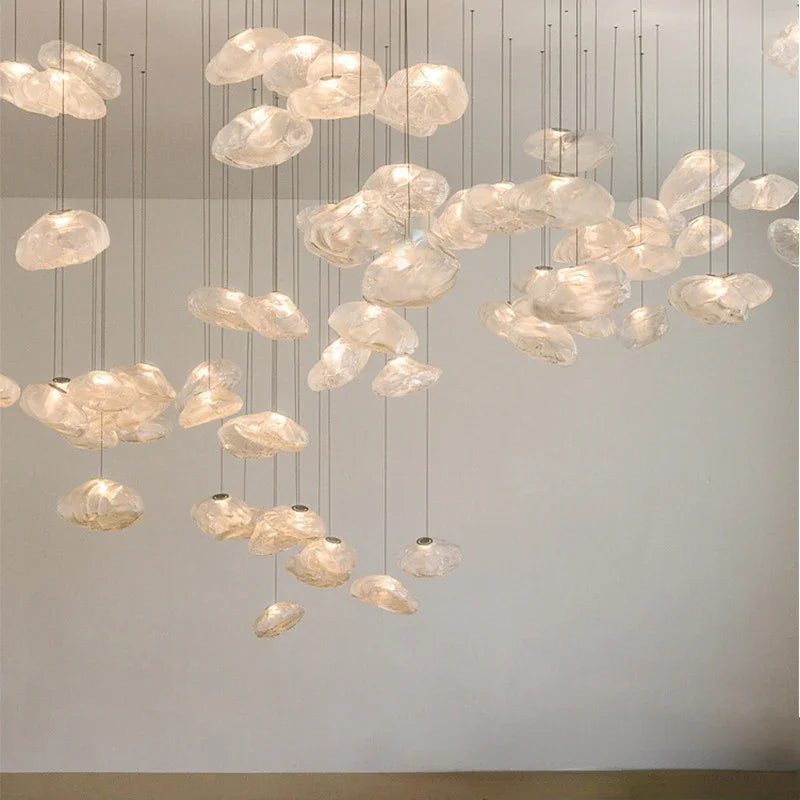 Afralia™ Pebble Glass LED Chandelier: Nordic Luxury Pendant Lamp for Home Decor & Lighting