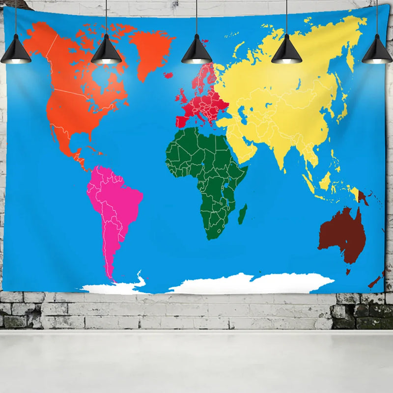 Afralia™ Minimalist Map Tapestry Wall Hanging for Boho Aesthetic Room Decor