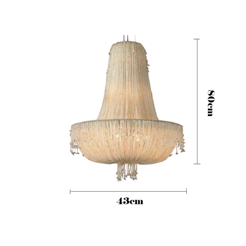 Afralia™ Tassel Crystal Pendant Chandelier for Luxury Living Room Villa Bedroom