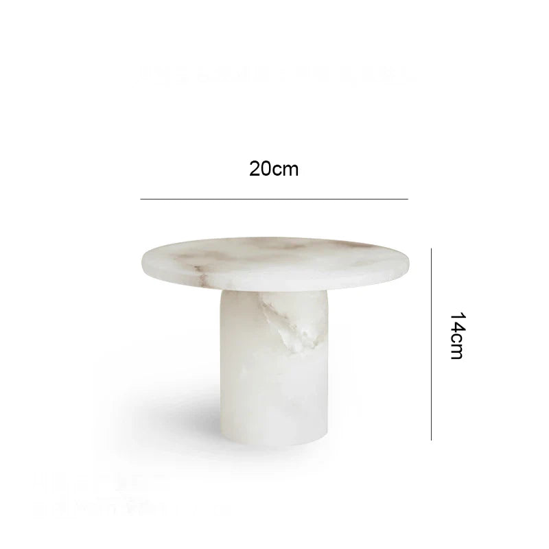 Afralia™ White Onyx Marble Cake Stand for Events and Home Decor
