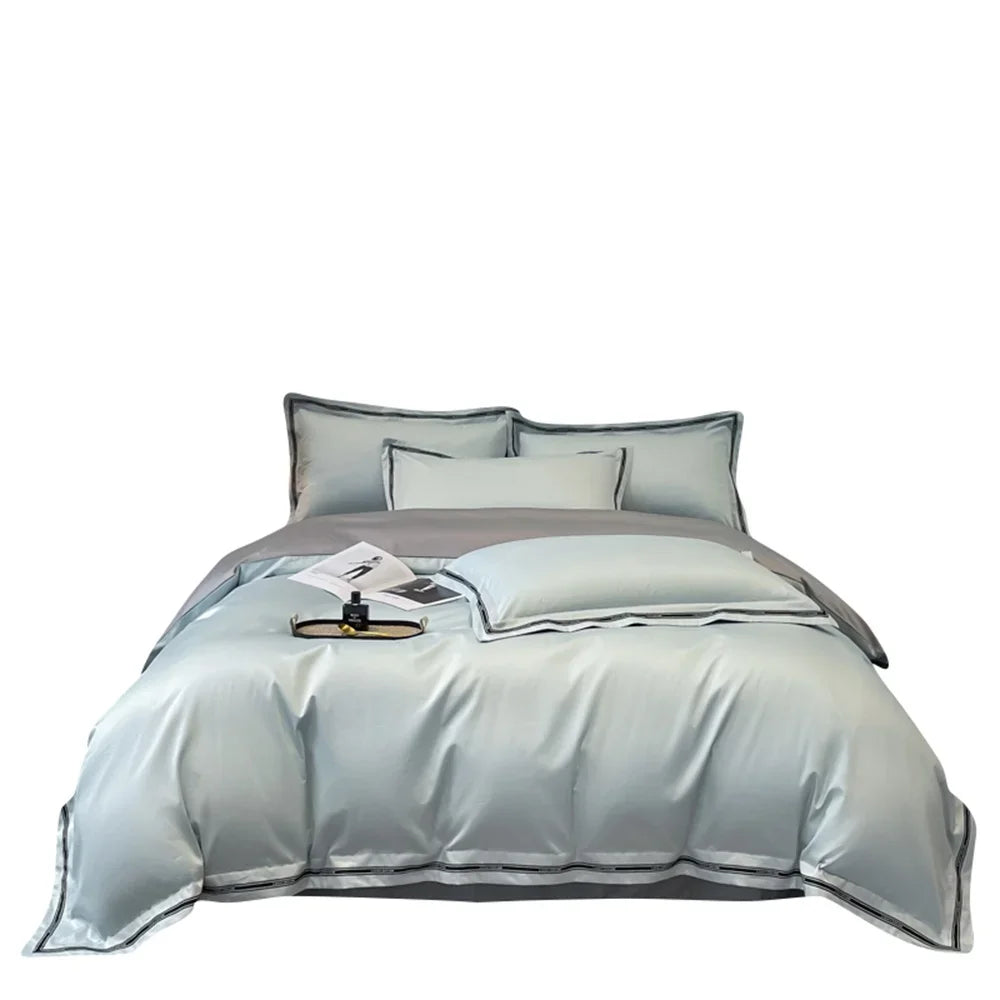 Afralia™ Egyptian Cotton Bedding Set Queen King Size Solid Color