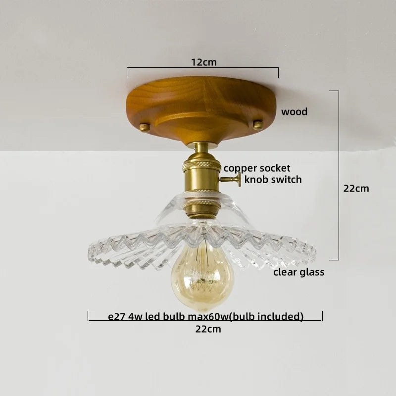 Afralia™ Glass Copper LED Ceiling Lamp Modern Style for Home Decor and Restaurant