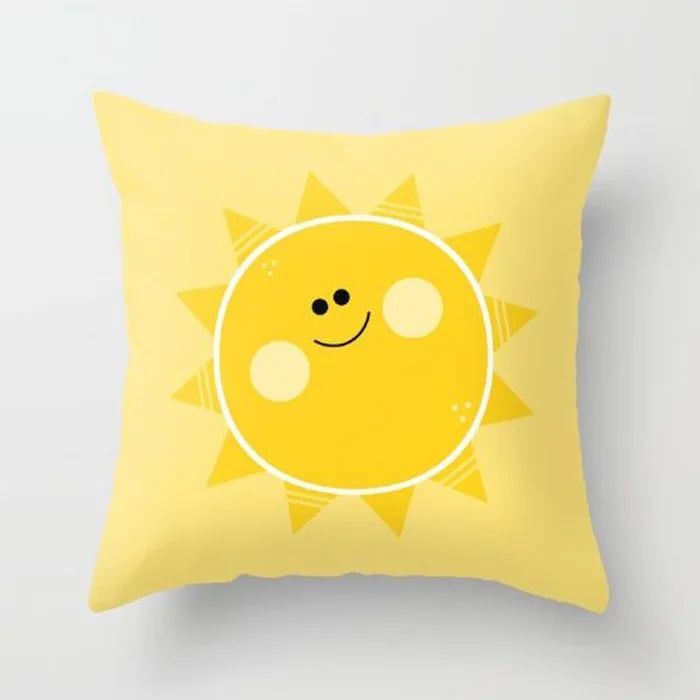 Afralia™ Yellow Giraffe Design Cushion Cover 45x45cm - Decorative Pillowcase for Home Decor