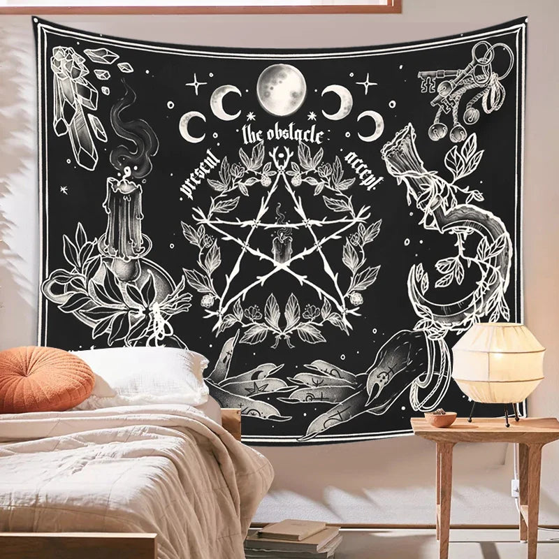 Afralia™ Floral Hands Tapestry: Witchcraft Psychedelic Hippie Boho Wall Hanging