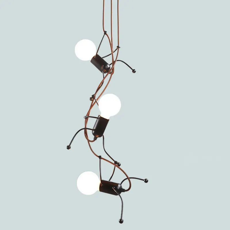 Afralia™ Iron Man Chandelier: Modern Creative Art Climber for Aisle, Corridor, Children's Room, Bedroom