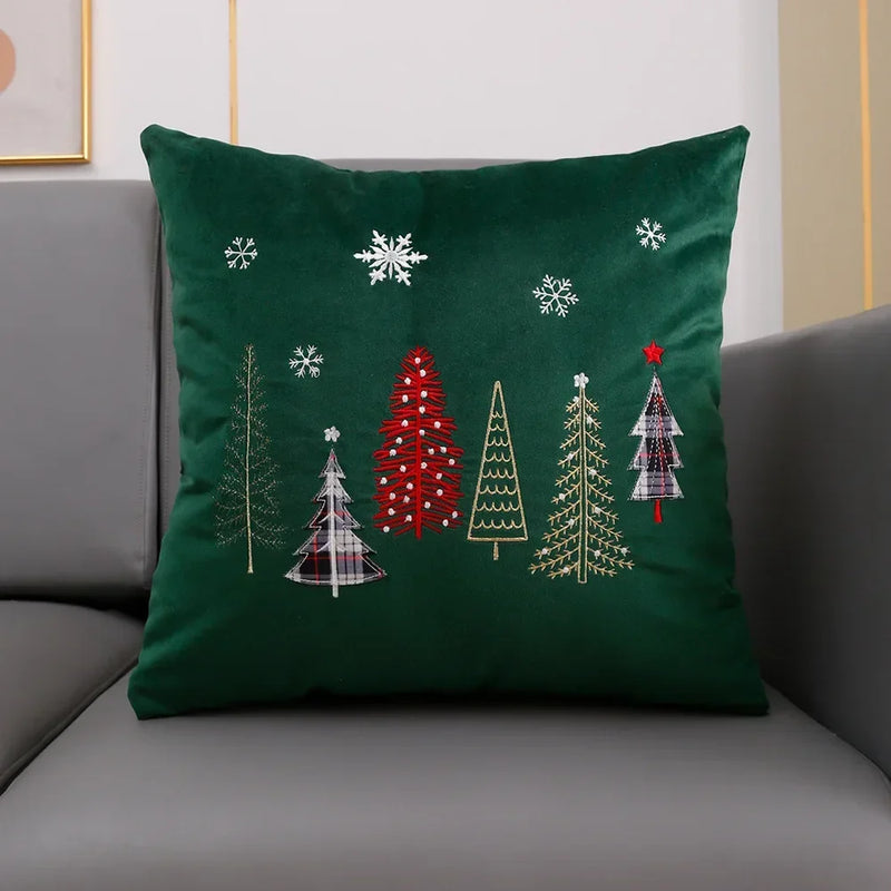 Afralia™ Christmas Velvet Cushion Cover - Festive Merry Christmas Home Decor