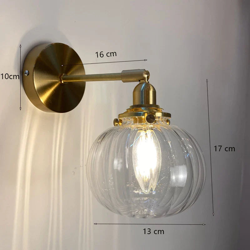 Afralia™ Nordic Glass Wall Lamp for Bedroom, Aisle, and Mirror with Minimalist Design