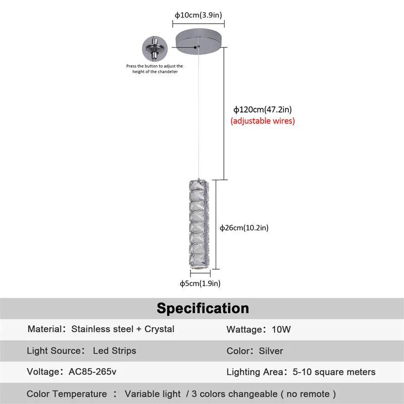 Afralia™ Modern K9 Crystal Chandelier Pendant Light for Living Dining Room Home Decor