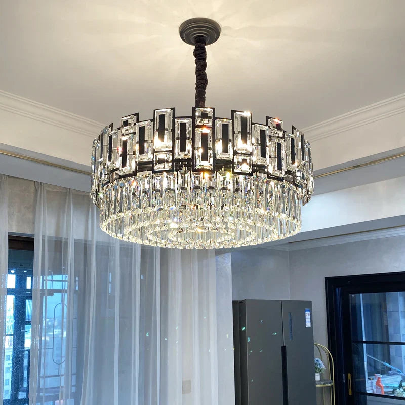 Afralia™ Crystal Chandelier: Modern Elegant Lighting for Living Room, Bedroom, Kitchen