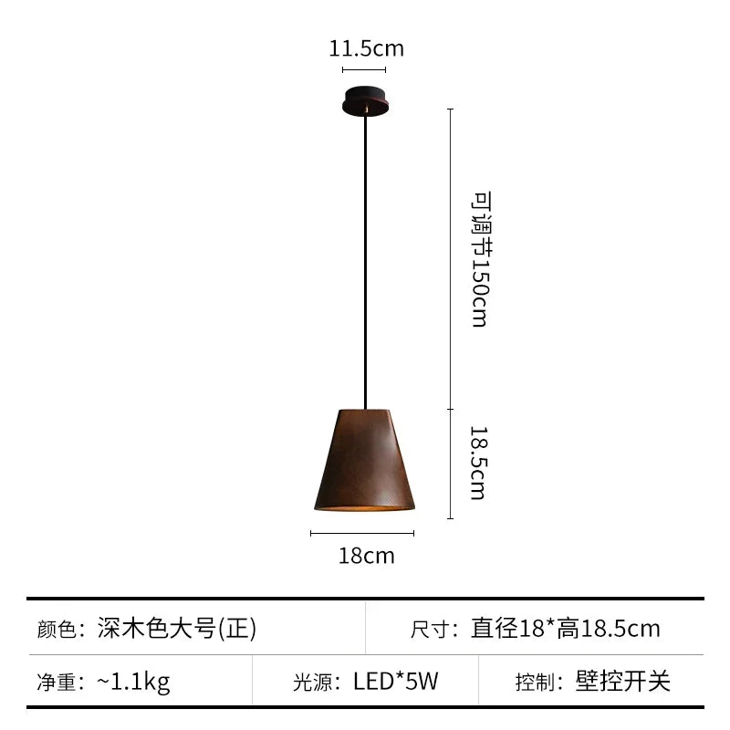 Afralia™ Nordic Wood Bedside Lamp LED Chandelier for Bedroom, Restaurant, and Bar Table