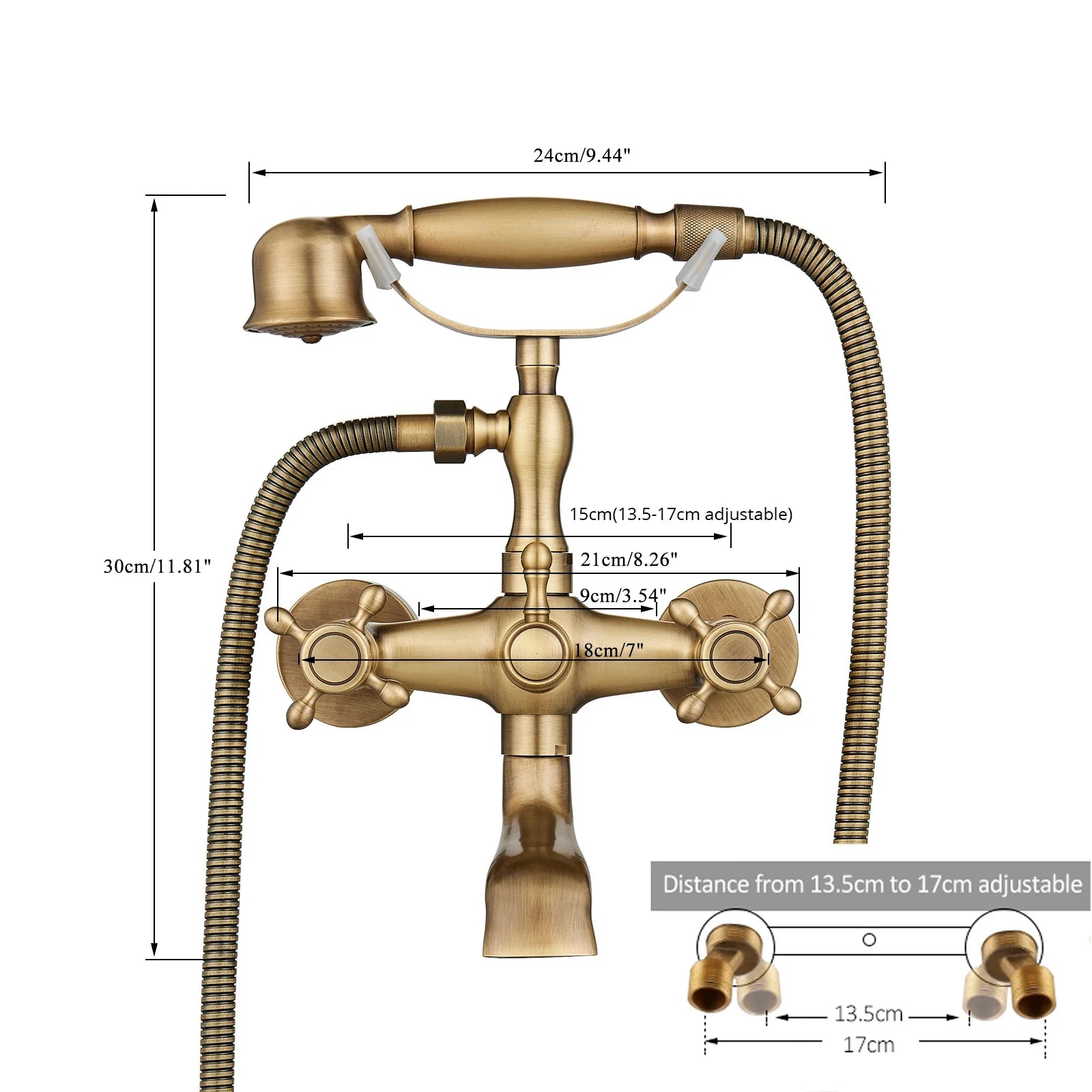 Afralia™ Golden Black Bathtub Faucet with Hand Shower and Rotate Spout