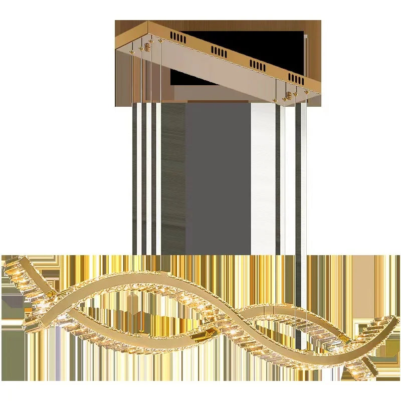 Afralia™ Crystal Strip Chandelier: Modern Minimalist Ceiling Light for Artistic Indoor Lighting
