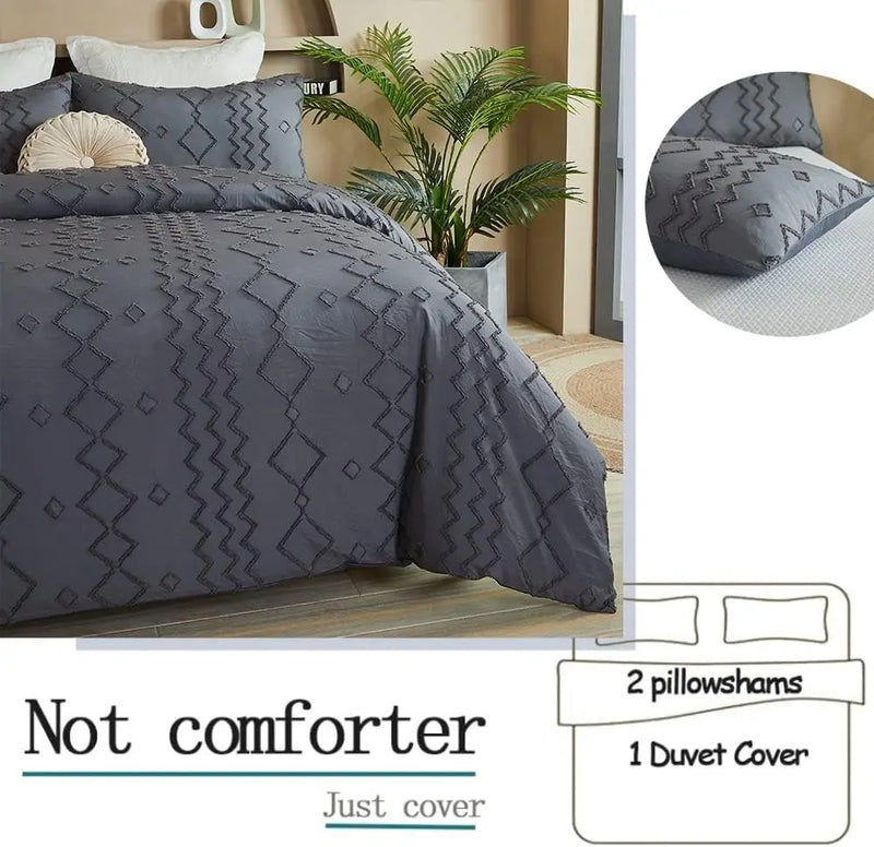 Afralia™ Embroidered Queen Size Duvet Cover Set