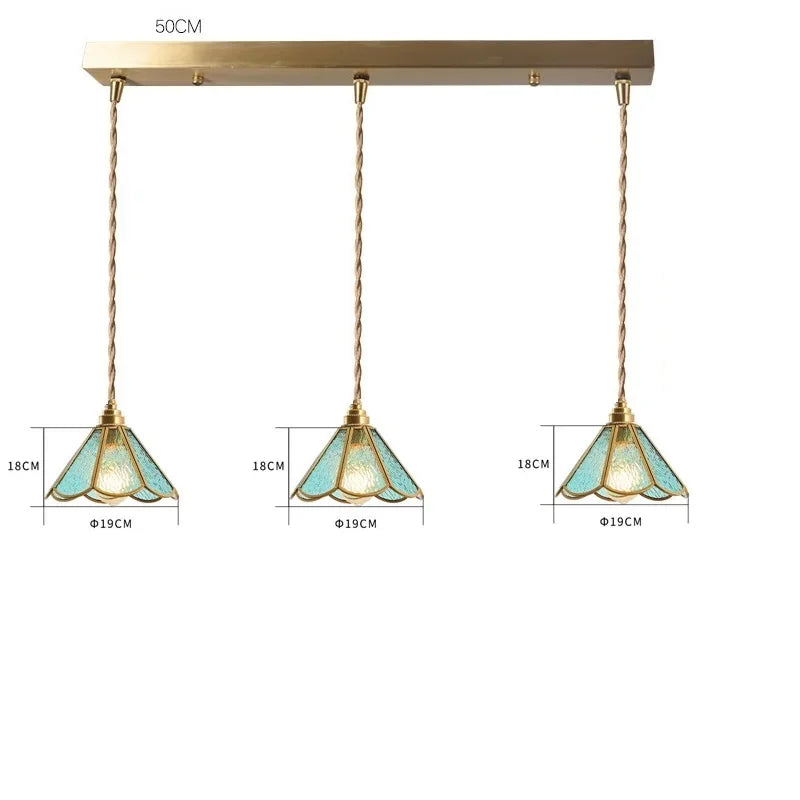 Vintage Pendant Lamp for Bedroom Bar Cafe Glass Copper LED Pendant Lights by Afralia™