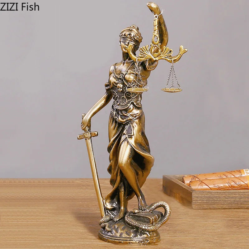 Afralia™ Justice Goddess Resin Sculpture - Room Aesthetic Decor