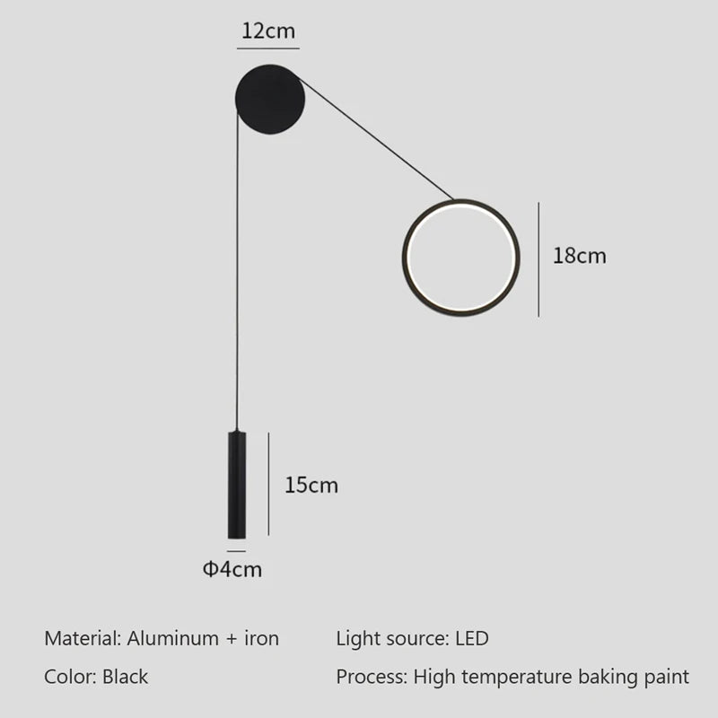 Afralia™ Nordic Iron LED Wall Lamps Modern Design Living Room Bedroom E27 Wall Lights