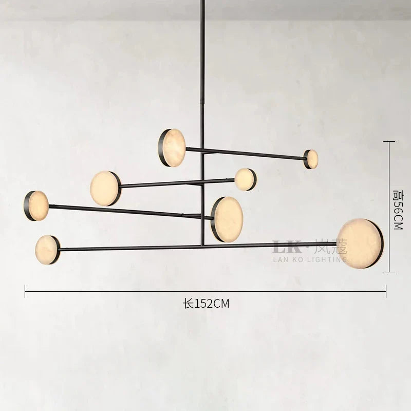 Afralia™ Copper Marble LED Chandelier for Dining Room & Kitchen