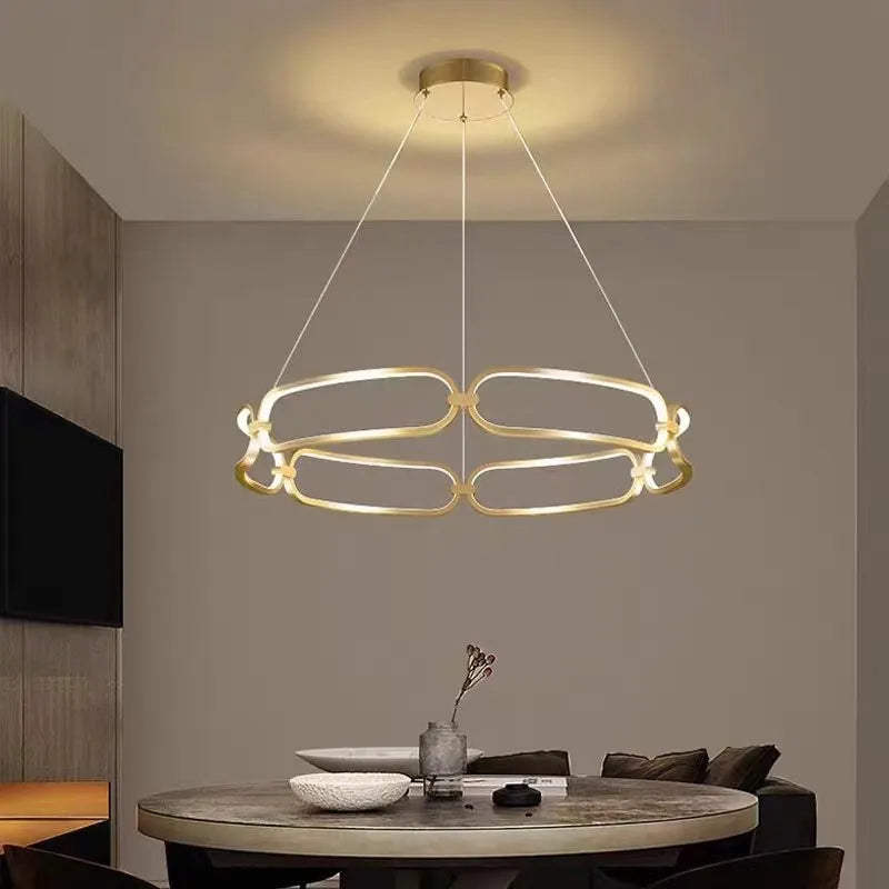 Afralia™ Adara Luxury LED Chandelier: Modern Ring Light for Home Interior Decoration