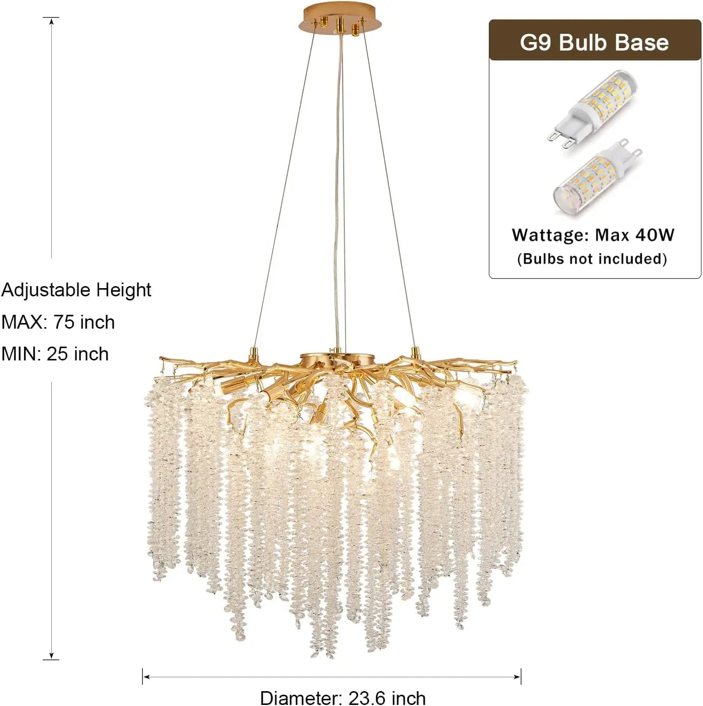 Afralia™ Crystal Tassel Chandelier: Elegant Dining Room Pendant Light Fixtures