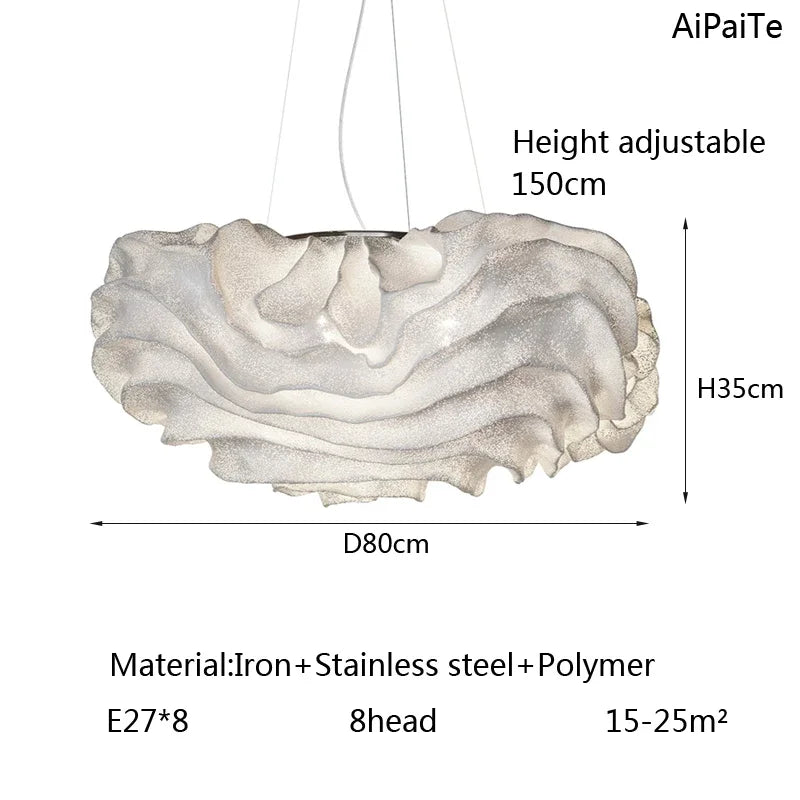 Afralia™ Nevo Cloud Glass Chandelier: Modern LED Pendant Lamp for Home, Restaurant & Kitchen