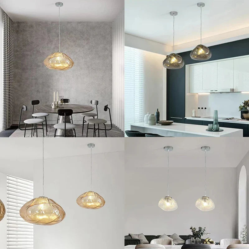 Afralia™ Glass Pendant Light: Nordic Chandelier for Living Dining Room Restaurant Loft Stairwell