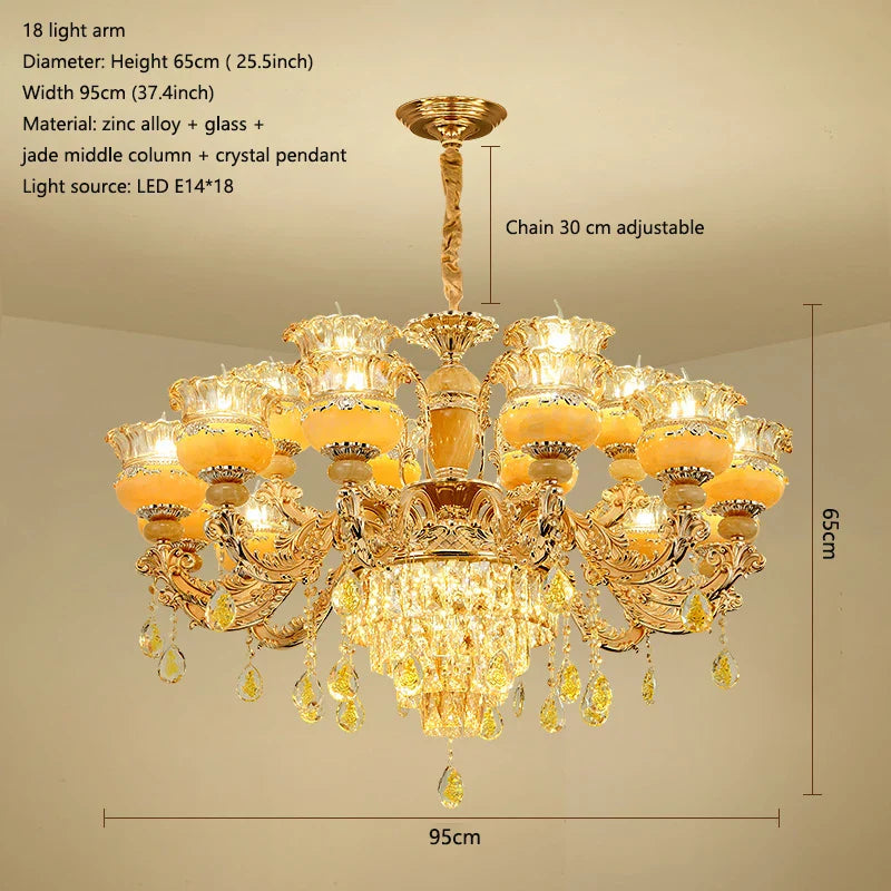 Afralia™ Luxury Jade Crystal Chandelier for Elegant Living Spaces