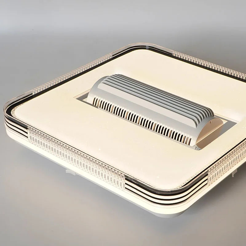 Afralia™ Crystal Bladeless Ceiling Fan Light Chandelier LED Silent Electric Ventilator