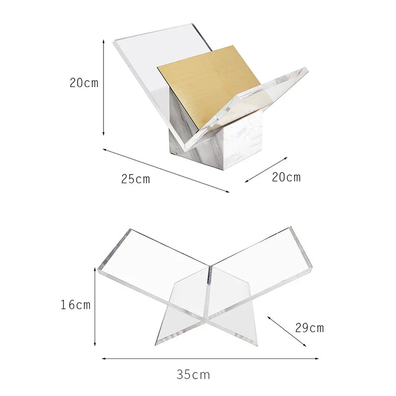Afralia™ Marble & Acrylic Book Stand: Elegant Display for Books, Magazines, and Textbooks